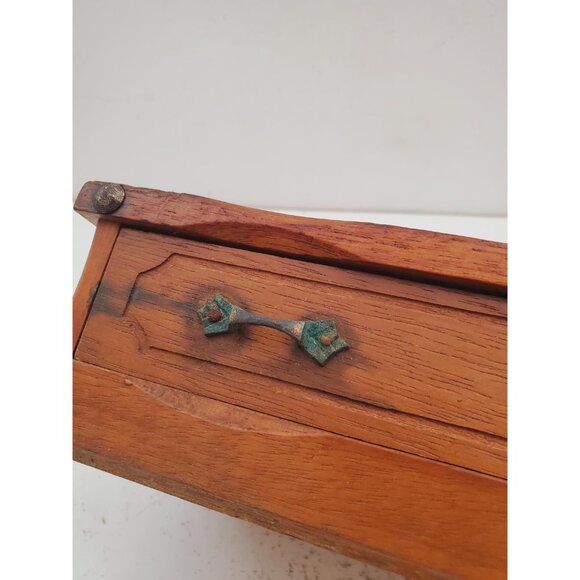 Vintage Gunther Mele 1970's wooden jewelry box. Jewellery with drawer . Vintage - Picture 5 of 10